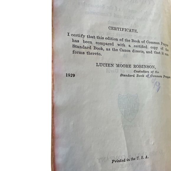 Antique The Book of Common Prayer; 1929 - Picture 4 of 8
